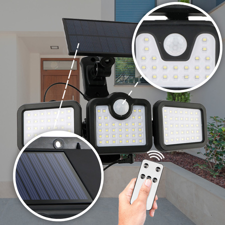 Lampa solarna LED SUNARI FLS-04 108*SMD PIR 8W 600lm 6000K 2400mAh Li-Ion Forever Light