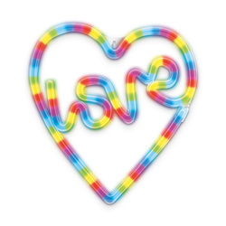 Neon LED RGB LOVE W SERCU FLRN02 + pilot Forever Light