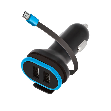 Forever ładowarka samochodowa CC-02 2xUSB 3A z kablem microUSB