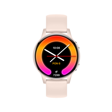 Smartwatch Forever iGO Watch 4! JW-600 Bluetooth 5.3 AMOLED IP67 – Inteligentny zegarek z rozmowami Bluetooth, monitorowaniem zdrowia i 2 paskami Pudrowy Róż
