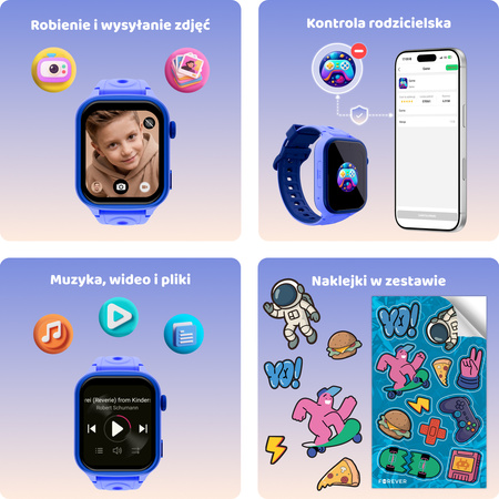Smartwatch dziecięcy AI Forever Bro KW-540 GPS WiFi 4G IPS – Inteligentny zegarek dla dzieci z lokalizatorem, rozmowami wideo i przyciskiem SOS Niebieski