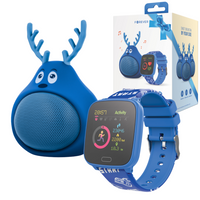 Zestaw Forever smartwatch IGO JW-100 + Głośnik Sweet Animal Deer ABS-100 niebieski