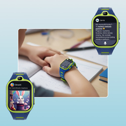 Smartwatch dziecięcy AI Forever Boost KW-530 GPS WiFi 4G – Inteligentny zegarek dla dzieci z lokalizatorem, rozmowami wideo i przyciskiem SOS (niebieski)