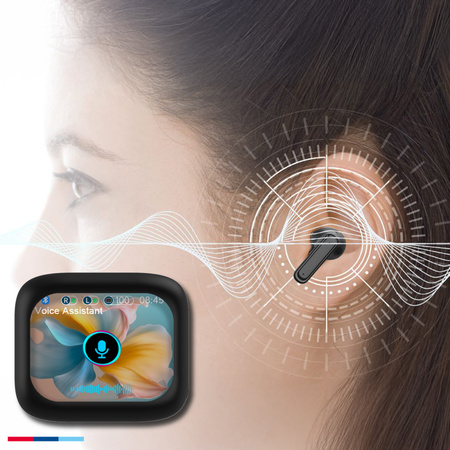 Forever słuchawki Bluetooth z wyświetlaczem ANC + ENC TWSS-500 czarne