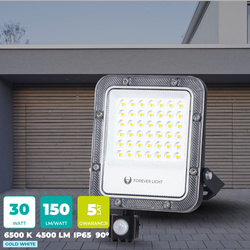 Naświetlacz LED PROXIM+ 30W 6500K 4500lm PIR 230V IP65 Forever Light 150lm/W 5 lat gwarancji