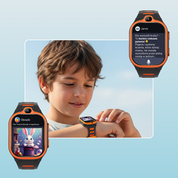 Smartwatch dziecięcy AI Forever Boost KW-530 GPS WiFi 4G – Inteligentny zegarek dla dzieci z lokalizatorem, rozmowami wideo i przyciskiem SOS (pomarańczowy)