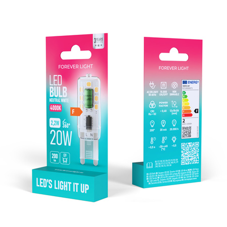 Forever Light Żarówka LED G9 2.2W 200lm 4000K klasa F