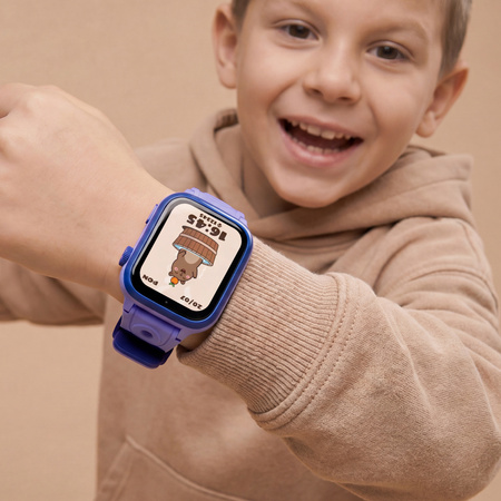 Smartwatch dziecięcy AI Forever Bro KW-540 GPS WiFi 4G IPS – Inteligentny zegarek dla dzieci z lokalizatorem, rozmowami wideo i przyciskiem SOS Niebieski