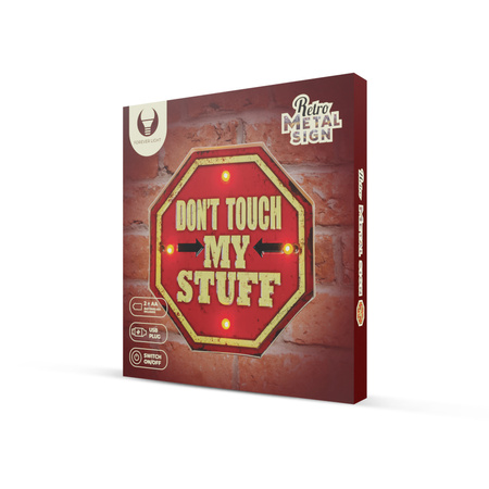 Forever Light Znak Metalowy RETRO LED Don't Touch