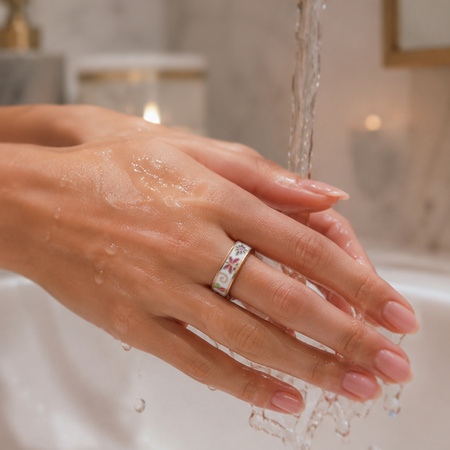 Smart Ring Forever Botanical SR-101 Bluetooth 5.4 BLE 5ATM – Inteligentny pierścień z monitorowaniem zdrowia, snu i aktywności Różowe złoto