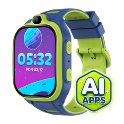 Smartwatch dziecięcy AI Forever Boost KW-530 GPS WiFi 4G – Inteligentny zegarek dla dzieci z lokalizatorem, rozmowami wideo i przyciskiem SOS (niebieski)