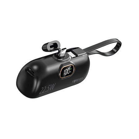 Forever mini power bank MTB-100 22.5W 5000 mAh USB C czarny