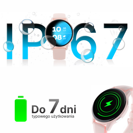 Smartwatch Forever iGO Watch 4! JW-600 Bluetooth 5.3 AMOLED IP67 – Inteligentny zegarek z rozmowami Bluetooth, monitorowaniem zdrowia i 2 paskami Czarny