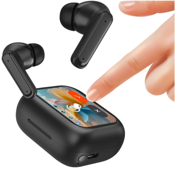Forever słuchawki Bluetooth z wyświetlaczem ANC + ENC TWSS-500 czarne