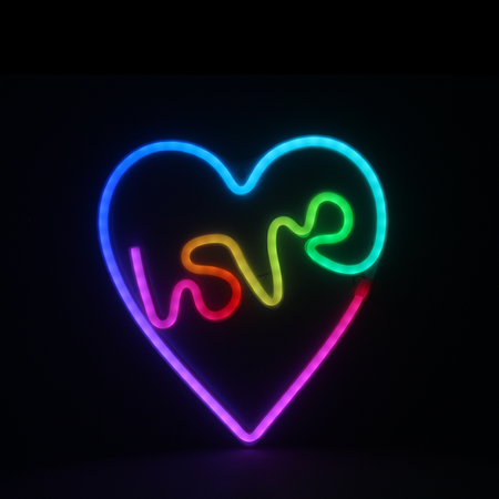Neon LED RGB LOVE W SERCU FLRN02 + pilot Forever Light