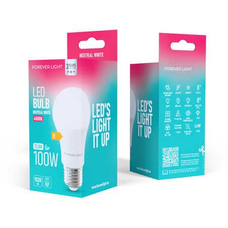 Forever Light Żarówka LED E27 A60 12.8W 1520lm 4000K klasa E