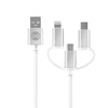 Forever kabel 3w1 USB - Lightning + USB-C + microUSB 1,2 m 3A WHP300 biały