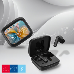 Forever słuchawki Bluetooth z wyświetlaczem ANC + ENC TWSS-500 czarne