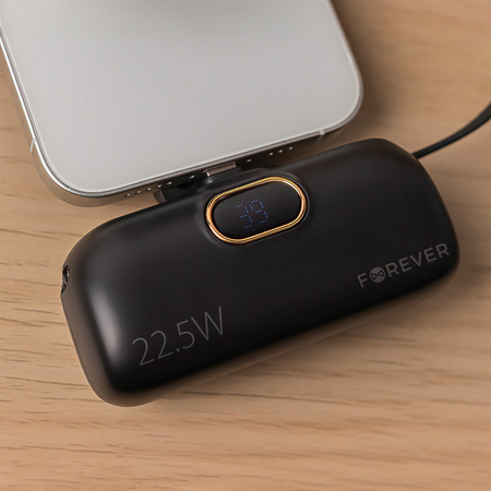 Forever mini power bank MTB-100 22.5W 5000 mAh Lightning czarny
