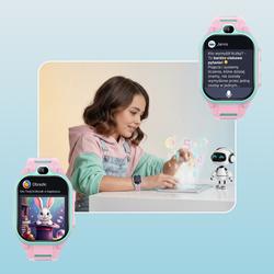 Smartwatch dziecięcy AI Forever Boost KW-530 GPS WiFi 4G – Inteligentny zegarek dla dzieci z lokalizatorem, rozmowami wideo i przyciskiem SOS (różowy)