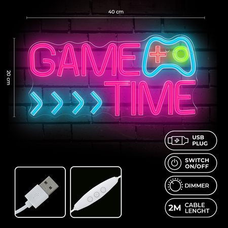 Neon PLEXI LED GAME TIME multikolor FPNE34 Forever Light