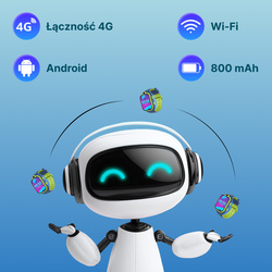 Smartwatch dziecięcy AI Forever Boost KW-530 GPS WiFi 4G – Inteligentny zegarek dla dzieci z lokalizatorem, rozmowami wideo i przyciskiem SOS (niebieski)