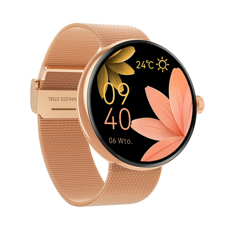 Forever smartwatch Forevive 5 SB-365 Różowe złoto z bransoletką Verona