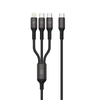 Forever kabel 3w1 USB-C - Lightning + 2x USB-C 1,2 m 60W czarny