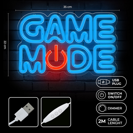 Neon PLEXI LED GAME MODE niebiesko czerwony FPNE38 Forever Light