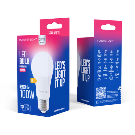 Forever Light Żarówka LED E27 A60 12.8W 1520lm 6000K klasa E