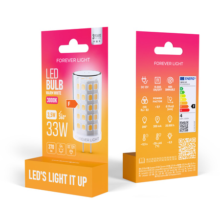 Forever Light Żarówka LED G4 3.5W 370lm 3000K 12V klasa F