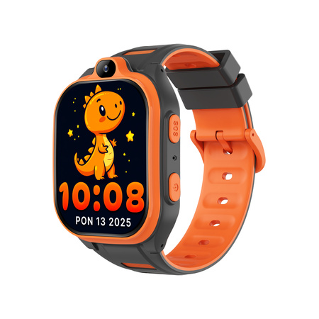Smartwatch dziecięcy AI Forever Boost KW-530 GPS WiFi 4G – Inteligentny zegarek dla dzieci z lokalizatorem, rozmowami wideo i przyciskiem SOS (pomarańczowy)