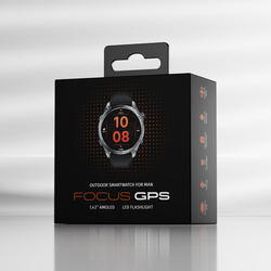 Smartwatch męski Forever SW-900 Focus GPS Bluetooth 5.4 AMOLED IP68 – Inteligentny zegarek z rozmowami Bluetooth, profilami multisportowymi i monitorowaniem zdrowia Czarny