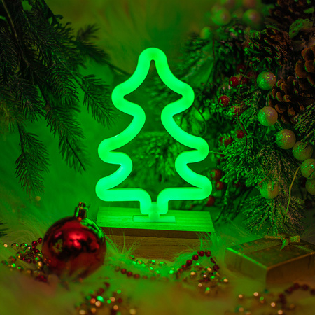 Neon Wood Stand LED CHOINKA zielona FLNW03 Forever Light