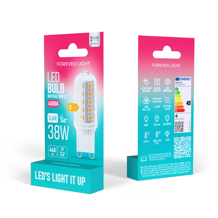 Forever Light Żarówka LED G9 3.6W 440lm 4000K ceramiczna klasa E