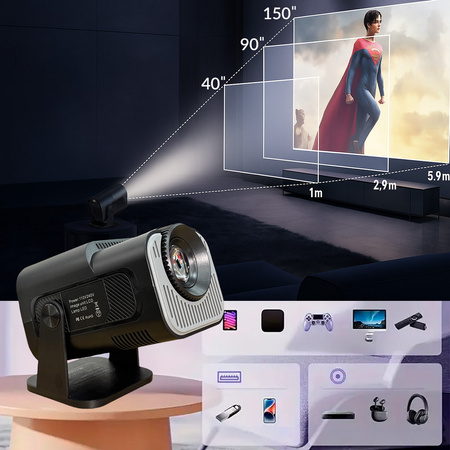 Forever Projektor FP-120U 720p/1080p kwadratowy czarny