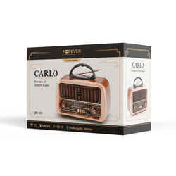 Radio Retro Forever Electro CARLO JB-105 AM/FM/SW Bluetooth 5.0 USB microSD 5W Akumulator 1200mAh