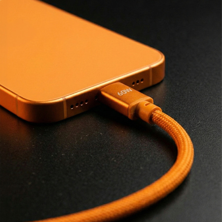 Forever kabel Saffron USB-C - USB-C 1,0 m 60W pomarańczowy