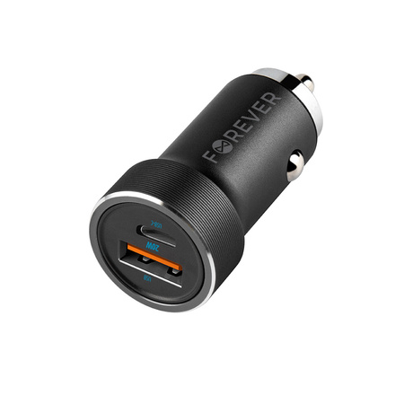 Forever ładowarka samochodowa PD3.0 + QC3.0 CC-06 1x USB-C 1x USB 20W czarna