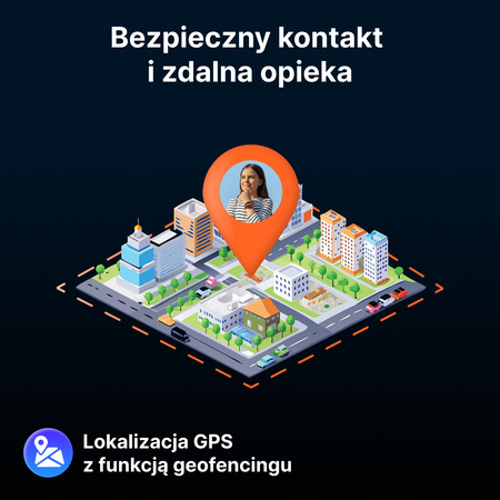 Smartwatch dziecięcy AI Forever Boost KW-530 GPS WiFi 4G – Inteligentny zegarek dla dzieci z lokalizatorem, rozmowami wideo i przyciskiem SOS (pomarańczowy)