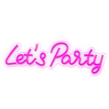 Forever Light neon PLEXI LED LET'S PARTY róż FPNE20