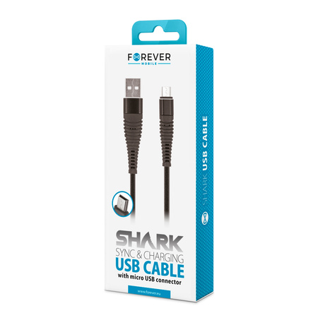 Forever kabel Shark USB - microUSB 1,0 m 2A czarny