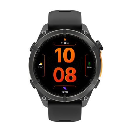 Smartwatch męski Forever SW-900 Focus GPS Bluetooth 5.4 AMOLED IP68 – Inteligentny zegarek z rozmowami Bluetooth, profilami multisportowymi i monitorowaniem zdrowia Czarny