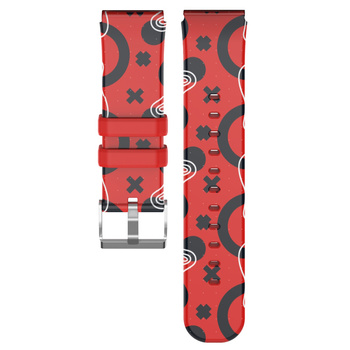 Pasek czerwony we wzory JW-200 czarny