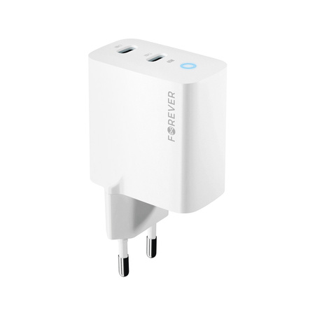 Forever ładowarka sieciowa GaN PD QC TC-06-65CC 2x USB-C 65W biała