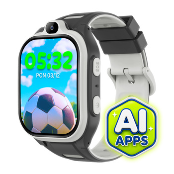 Smartwatch dziecięcy AI Forever Boost KW-530 GPS WiFi 4G – Inteligentny zegarek dla dzieci z lokalizatorem, rozmowami wideo i przyciskiem SOS (czarny)