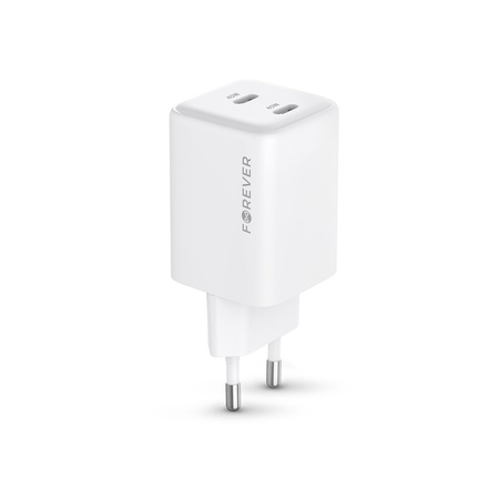 Forever ładowarka sieciowa GaN PD QC TC-08-45CC 2x USB-C 45W biała