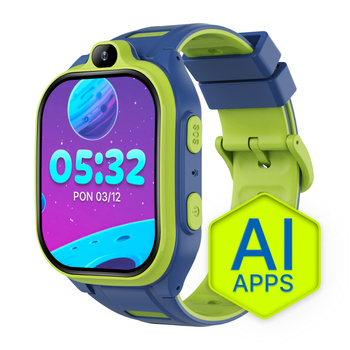 Smartwatch dziecięcy AI Forever Boost KW-530 GPS WiFi 4G – Inteligentny zegarek dla dzieci z lokalizatorem, rozmowami wideo i przyciskiem SOS (niebieski)