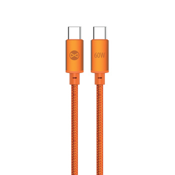 Forever kabel Saffron USB-C - USB-C 1,0 m 60W pomarańczowy