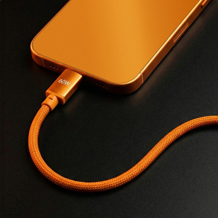 Forever kabel Saffron USB-C - USB-C 1,0 m 60W pomarańczowy
